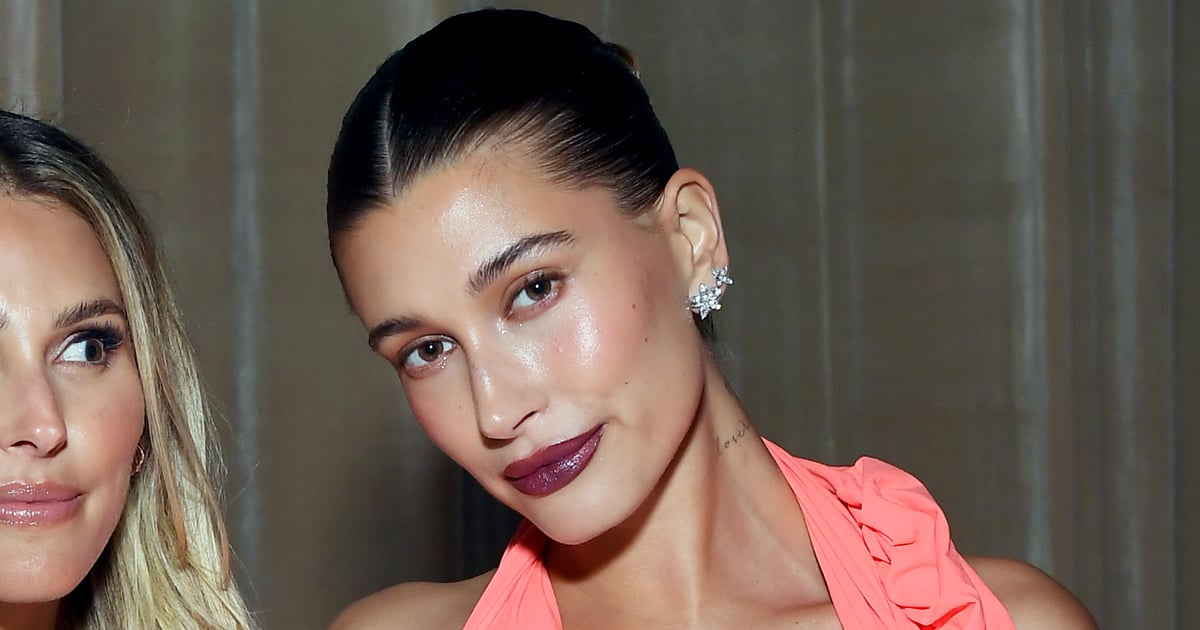 Hailey Bieber Has a ’90s Moment in a Plunging Neon Corset Dress