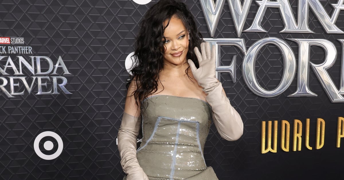 Rihanna Returns to the Red Carpet in a Sequin Strapless Gown