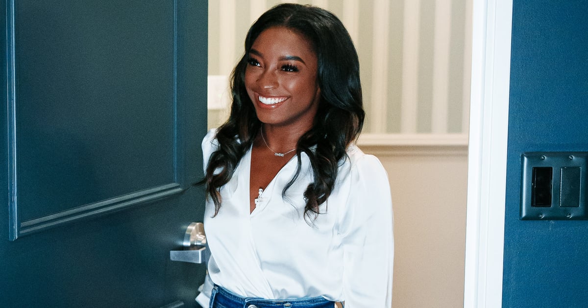 Simone Biles Steps Out in a White Feather Minidress For Her Bridesmaid Weekend