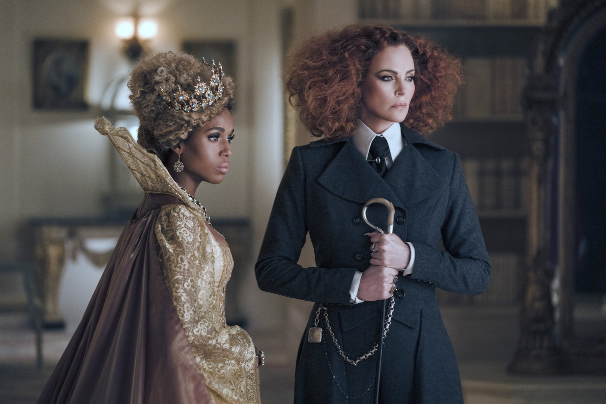 THE SCHOOL FOR GOOD AND EVIL, from left: Kerry Washington, Charlize Theron, 2022. ph: Helen Sloan / Netflix /Courtesy Everett Collection
