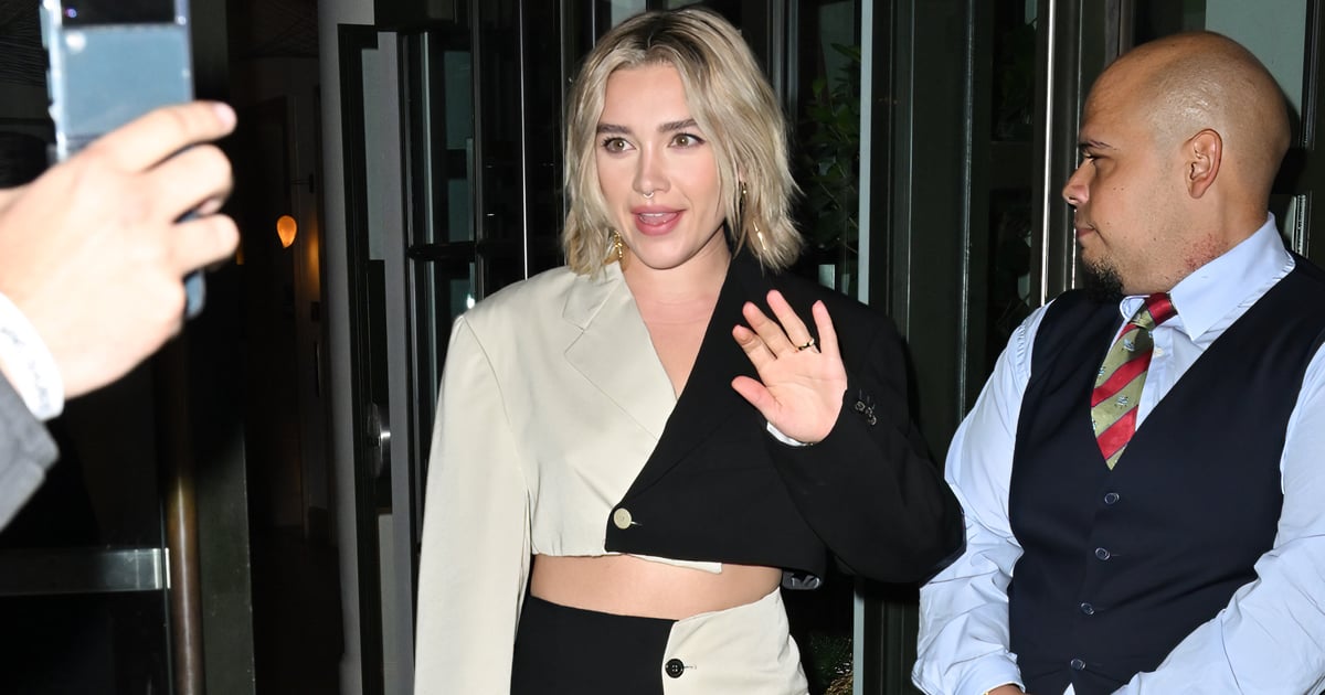 Florence Pugh Steps Out in a Micro Miniskirt and Mismatched Boots