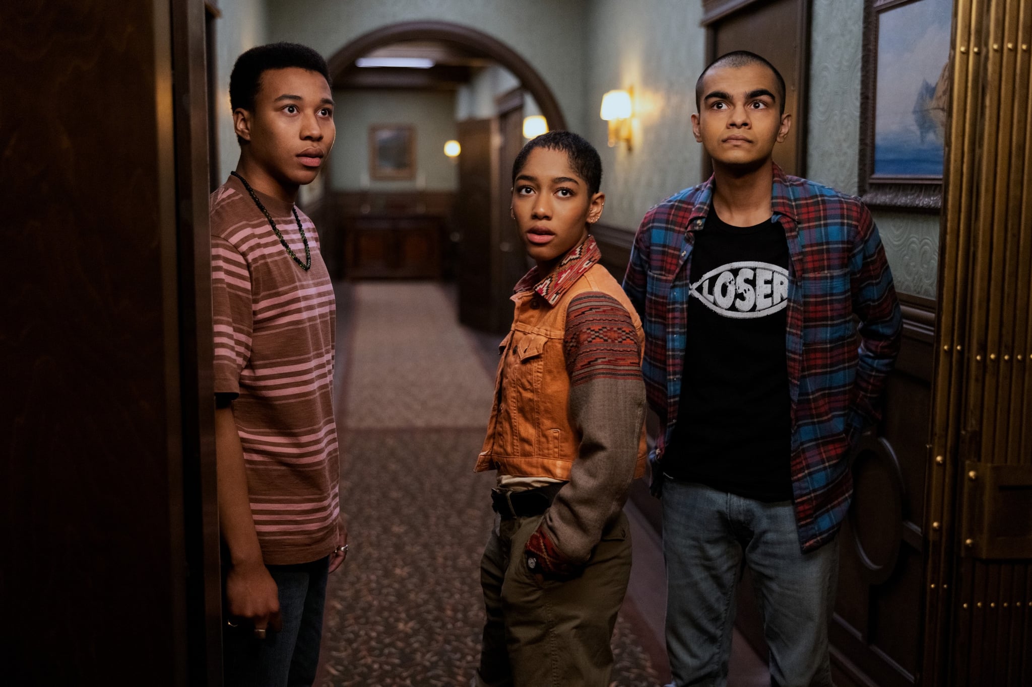 THE MIDNIGHT CLUB, from left: Chris Sumpter, Iman Benson, Sauriyan Sapkota, The Final Chapter', (Season 1, ep. 101, aired Oct. 7, 2022). photo: Eike Schroter / Netflix / Courtesy Everett Collection