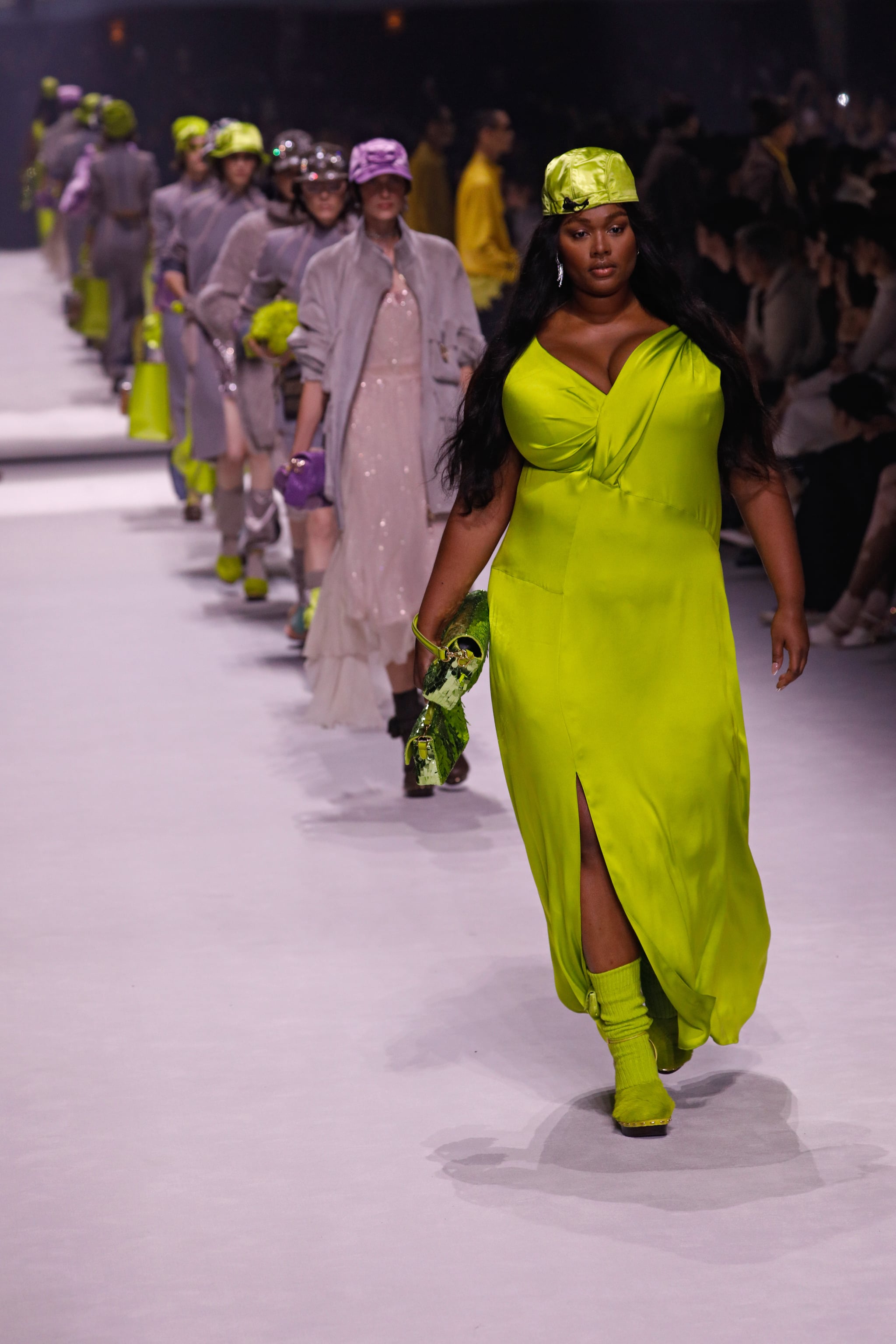 NEW YORK, NEW YORK - SEPTEMBER 09: Models walk the finale on the runway at the Fendi Spring Summer 2023 during September 2022 New York Fashion Week: The Shows at Hammerstein Ballroom on September 09, 2022 in New York City. (Photo by Randy Brooke/WireImage)