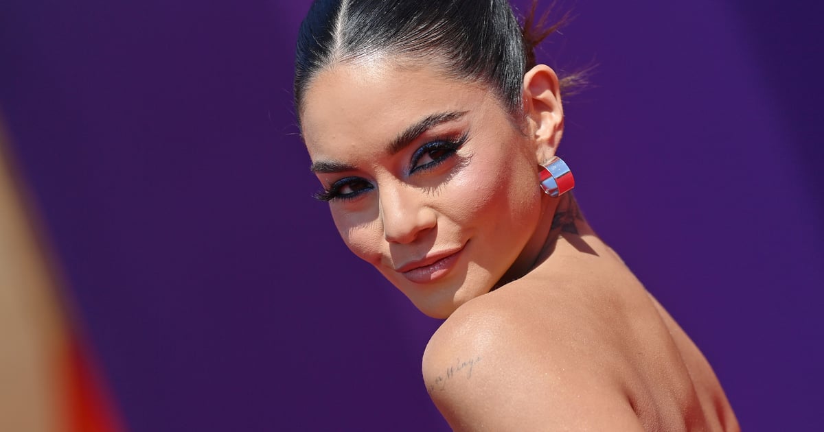 Vanessa Hudgens Sparkles in a Feather Slip Dress For Her 34th Birthday