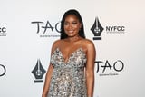 Keke Palmer Shows Off Her Baby Bump in a Sequin Cutout Gown